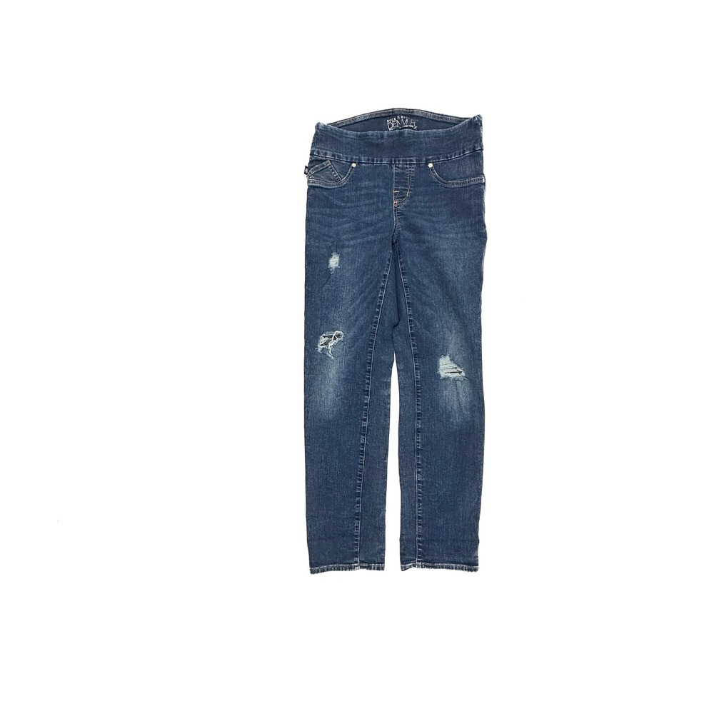 Rock & Republic Fever Jeans Womens 8 M Dark Blue Pull On Distressed Denim Rx